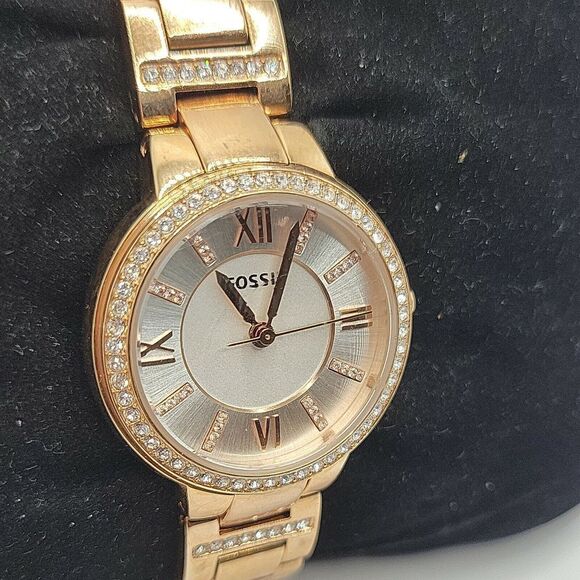 Fossil Virginia ES3284 Women's Rose Gold Stainless Steel Analog Dial Watch AM850 - Picture 4 of 11